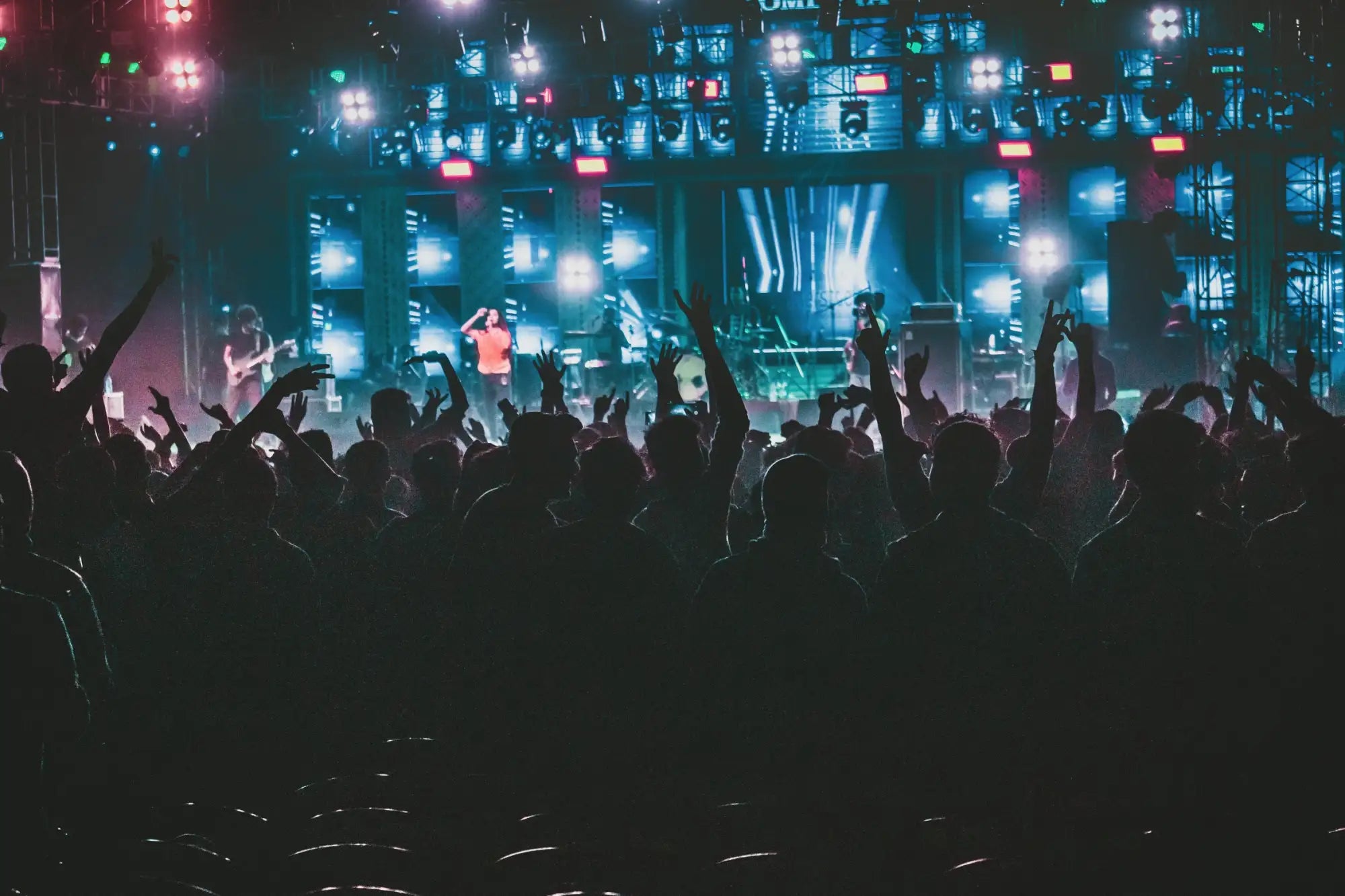 People dancing at a live music event